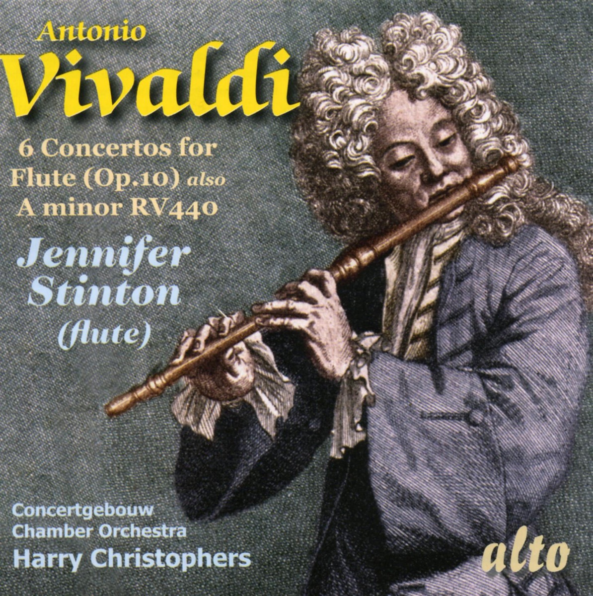 Vivaldi: 6 Concertos for Flute (Op. 10) & Concerto in A Minor for Flute, RV 440 by Jennifer Stinton, Concertgebouw Chamber Orchestra & Harry Christophers album cover