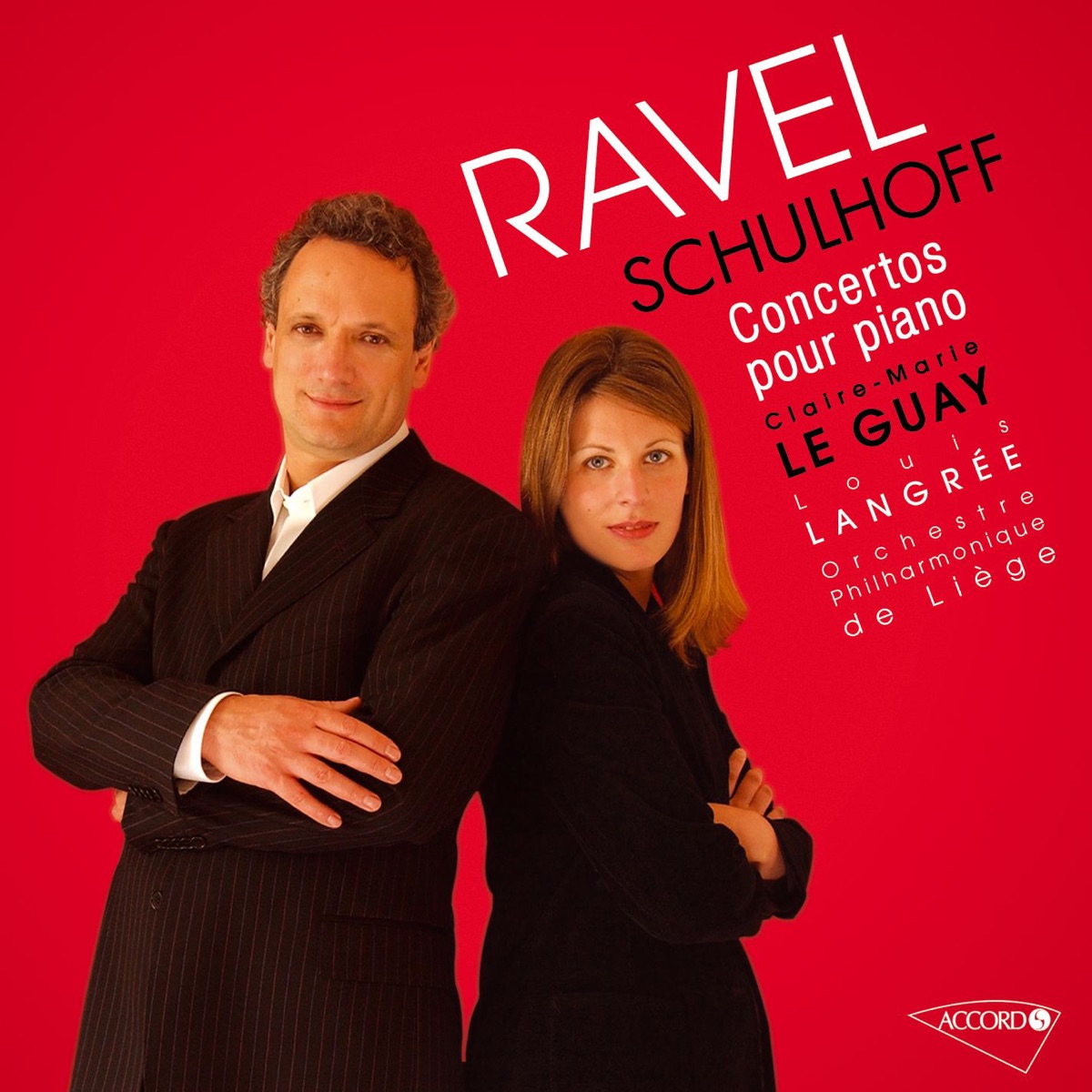 Ravel & Schulhoff: Piano Concertos by Claire-Marie Le Guay, Orchestre Philharmonique de Liège & Louis Langrée album cover