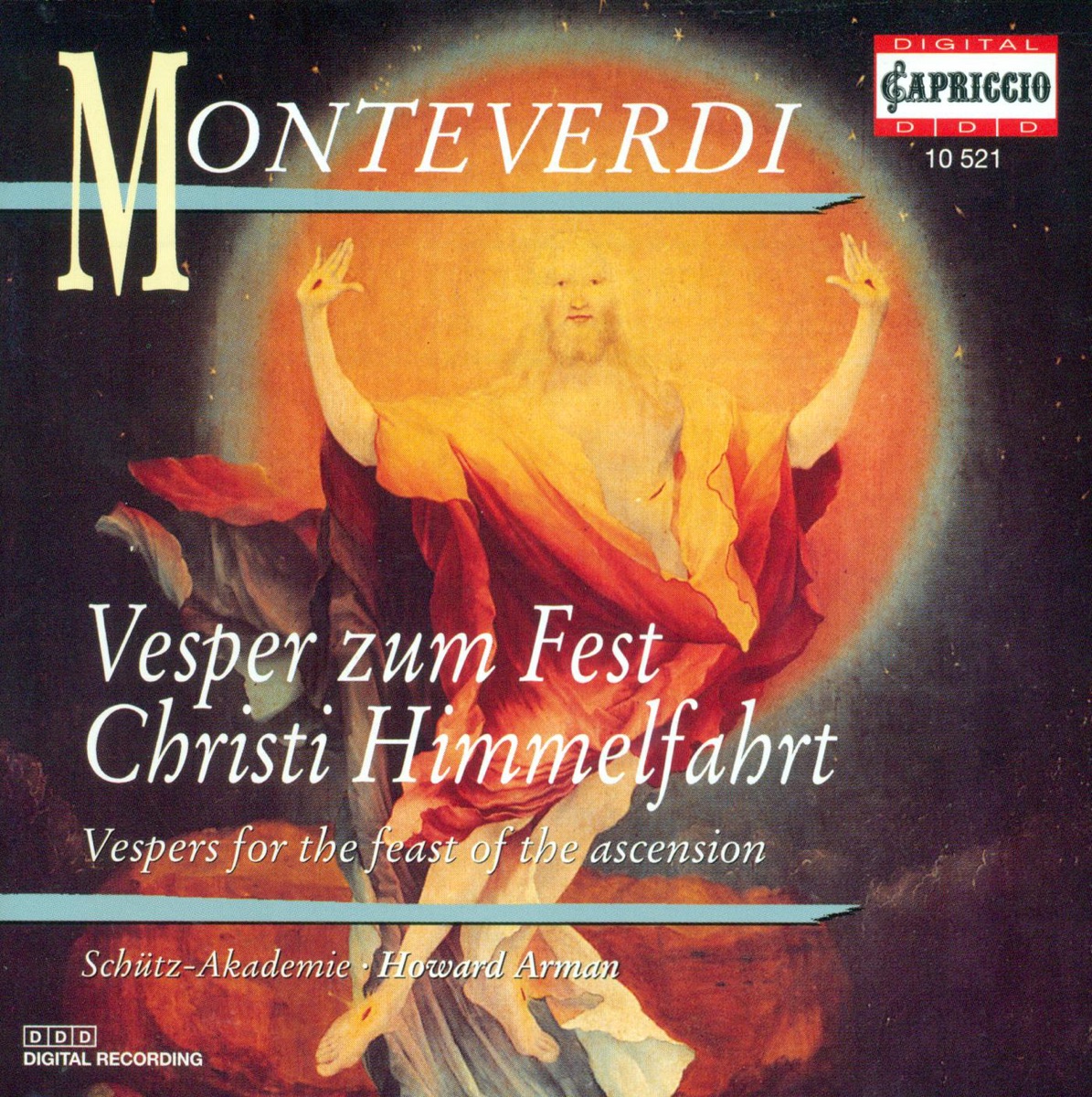 Monteverdi: Vespers for the Feast of the Ascension by Susanne Ryden, Hermann Oswald, Detlef Bratschke, Howard Arman, Manuel Warwitz & The Schutz Academy album cover