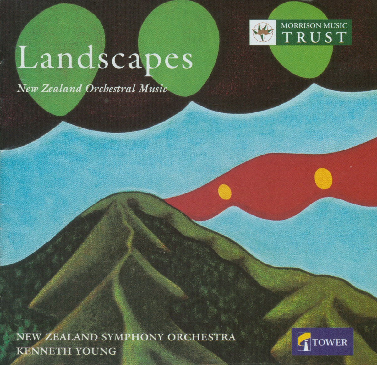 Landscapes - New Zealand Orchestral Music by Kenneth Young & New Zealand Symphony Orchestra album cover