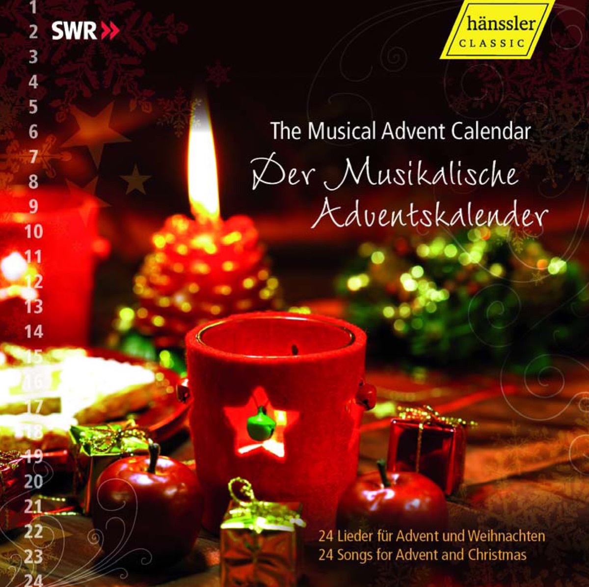 Musical Advent Calendar (The) by St.-Martins-Chorknaben Biberach, Johannes Striegel, Ulmer Spatzen Chor, Barbara Comes, Hans de Gilde, South West German Radio Big Band, Paul Carrack, Discorsi Salottieri, Folklorechor Plochingen, Hans-Gunther Driess, Albrecht Volz, Ulrich Weissert, Christina-Anna Tsiakiris, Rena Tsiakiris, Stuttgart Vocal Ensemble, Marcus Creed, German Brass, Enrique Crespo, St. Quintin Cathedral Girl's Choir, Isabelle Müller, Karsten Storck, Bigband Brass and Fun, Sarah Lipfert, Bernhard Kölmel, Michael Hofmann, Chantal Instrumental Ensemble, Martin Ramroth, LaFilia Ensemble, Mirjam Eppelsheimer, Charlotte Mengel, Kevin Schwarz, Adrian Nagel, Sebastian Hennemann, Hèléne Lindqvist, Patrick Wieland, Ariane Müller, Christoph Jung, Evelyn Czesla, Eva Maria Günschmann, Stuttgart Children's Choir, Johannes Knecht, Bernhard Leonardy, Vocal Ensemble '83, Christoph Hassler, Munchweiler Ex-semble Chamber Choir, Michael Fuxius, Koblenz Via Nova Concert Choir, Thomas Hammes, Christian Schmitt, Kyoko Tanino, Junges Chamber Choir Constance, Wolfgang Mettler, Chor-Art Stuttgart, Regine Eccard, Anze Ganzenmüller, Ileana Mateescu, Christian Rathgeber, Danilo Tepsa, Petra Föhr Floreani, Marc Marshall, Jay Alexander, Pada-Sternchen Children's Choir & Pauline Floreani album cover