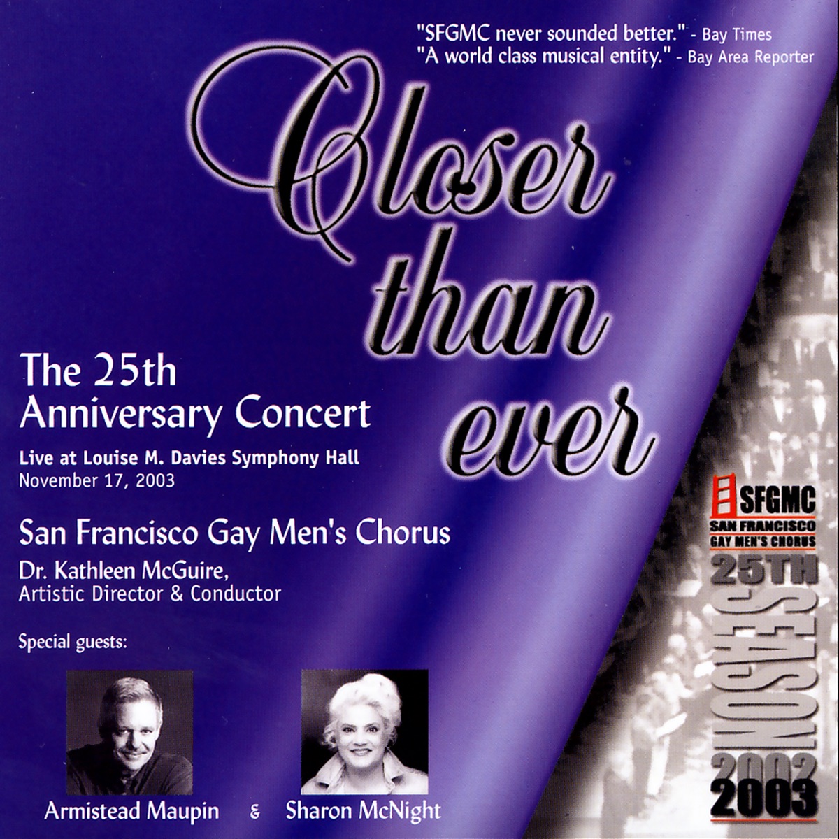 Closer Than Ever by Dr. Kathleen McGuire & San Francisco Gay Men's Chorus album cover