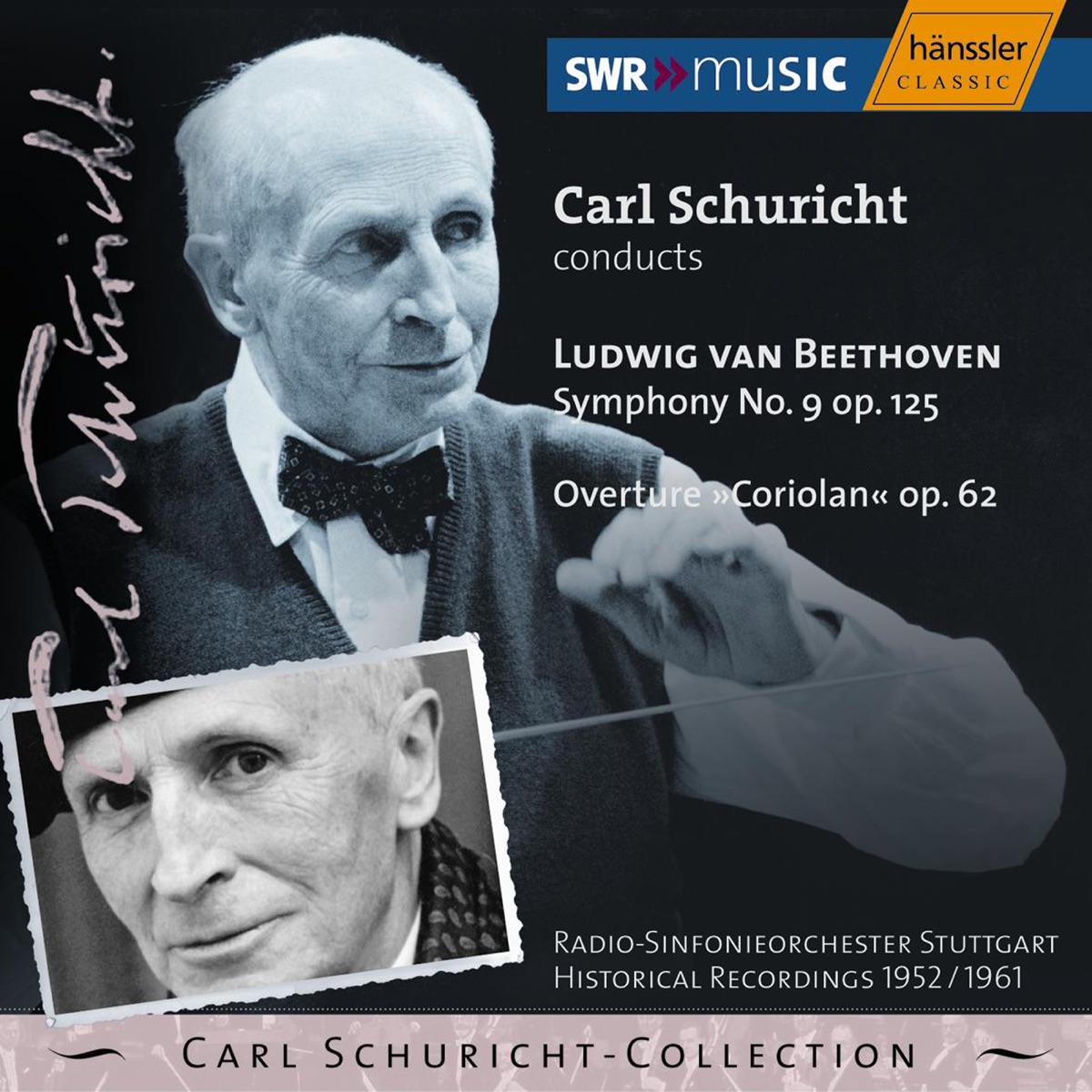 Beethoven: Symphony No. 9 - Coriolan Overture by Murray Dickie, Otto Wiener, Carl Schuricht, Stuttgart Radio Symphony Orchestra, Stuttgart Bach Choir, Marga Hoffgen, Maria Stader, Stuttgarter Lehrergesangsverein & Stuttgart Vocal Ensemble album cover