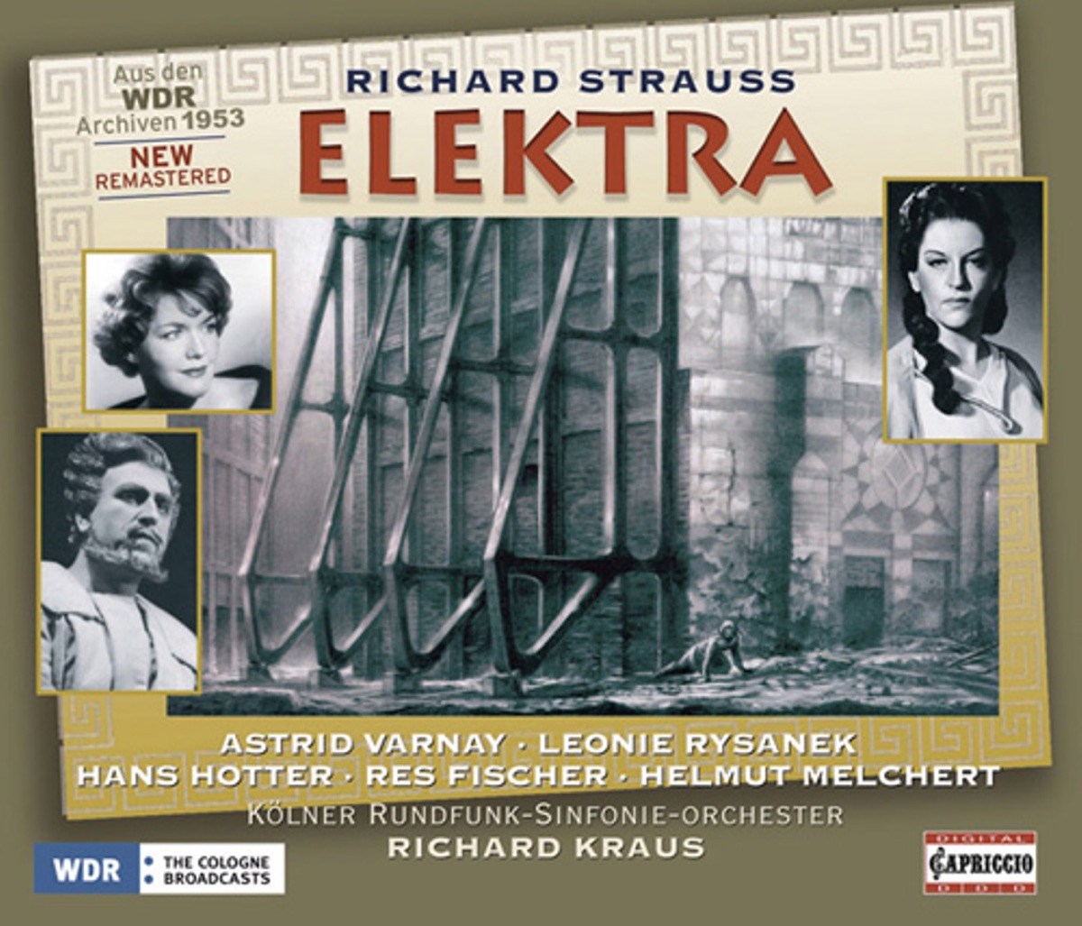 Strauss, R.: Elektra [Opera] by Hans Hotter, Astrid Varnay, Leonie Rysanek, Helmut Melchert, Gertie Charlent, Cologne Radio Symphony Orchestra, Marlies Siemeling, Richard Kraus, Cologne Radio Chorus, Marianne Schroeder, Käthe Möller-Siepermann, Heiner Horn, Res Fischer, Helene Petrich, Käthe Retzmann, Hasso Eschert, Arno Reinhardt, Ilsa Ihme-Sabisch & Trude Roesler album cover