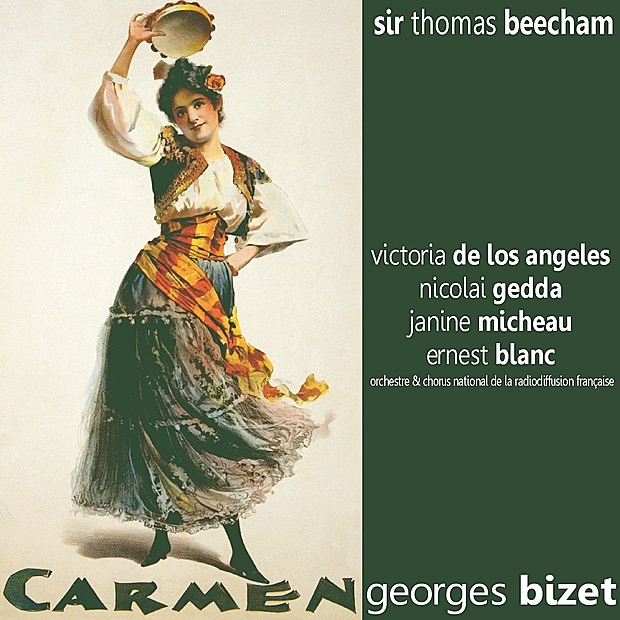 Bizet: Carmen by Victoria de los Ángeles, Nicolai Gedda, Janine Micheau, Ernest Blanc, Orchestre National de la Radiodiffusion, Chorus National de la Radiodiffusion & Sir Thomas Beecham album cover