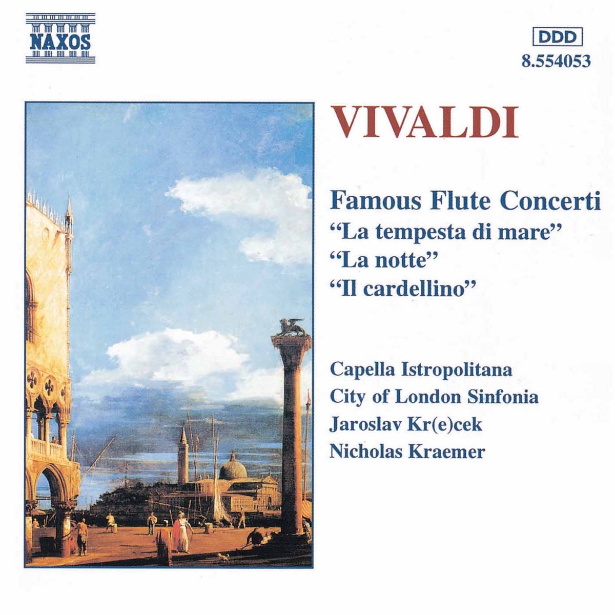 Vivaldi: Flute Concertos by Capella Istropolitana, City of London Sinfonia, Deborah Davis, Duke Dobing, Jiří Stivin, Jiří Válek & Nicholas Kraemer album cover