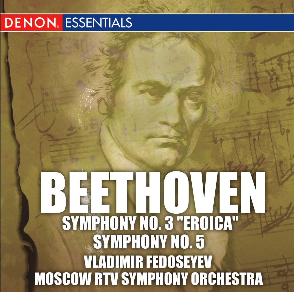 Beethoven: Eroica and 5th Symphonies by Moscow RTV Symphony Orchestra & Vladimir Fedoseyev album cover