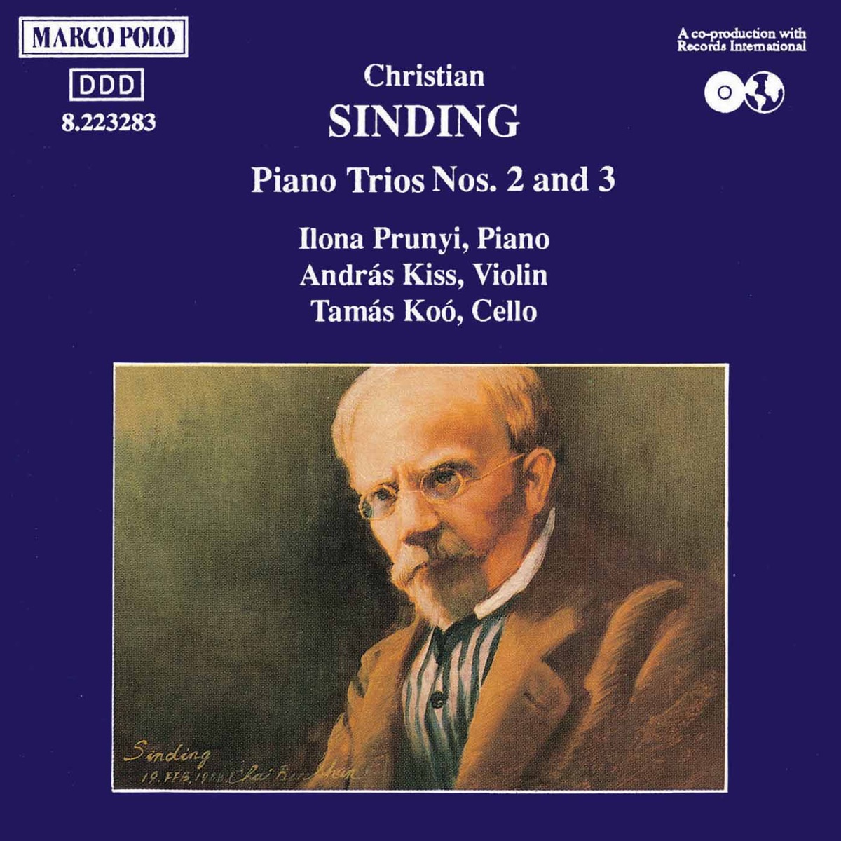 Sinding: Piano Trios Nos. 2 and 3 by Andras Kiss, Ilona Prunyi & Tamas Koo album cover