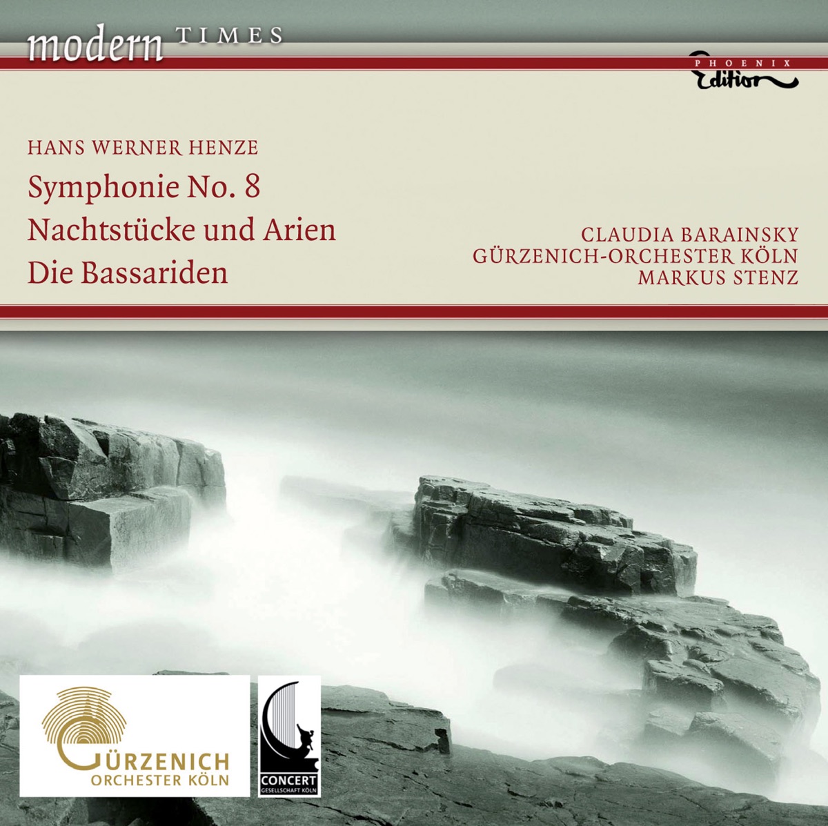 Henze: Symphony No. 8, Nachtstucke Und Arien, Die Bassariden: Adagio, Fuge Und Manadentanz by Claudia Barainsky, Markus Stenz & Cologne Gurzenich Orchestra album cover