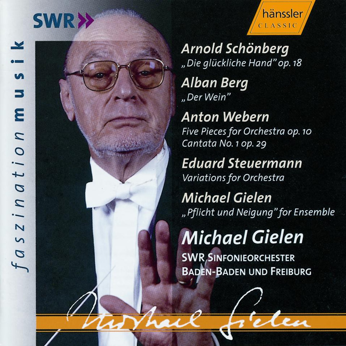 Gielen: Pflicht Und Neigung - Schoenberg: Die Gluckliche Hand, Op. 18 by South West German Radio Symphony Orchestra, Baden-Baden, Berlin Radio Choir, Michael Gielen, John Brocheler, Melanie Diener, Anton Webern Choir of Freiburg & Christiane Oelze album cover