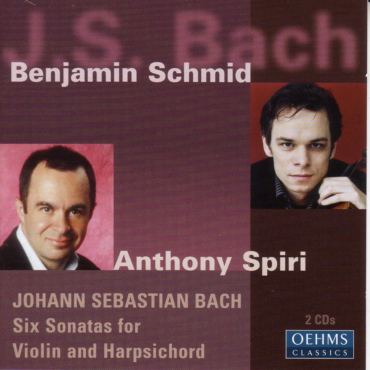Bach, J. S.: 6 Sonatas for Violin and Harpsichord by Benjamin Schmid, Anthony Spiri & Sebastian Hess album cover