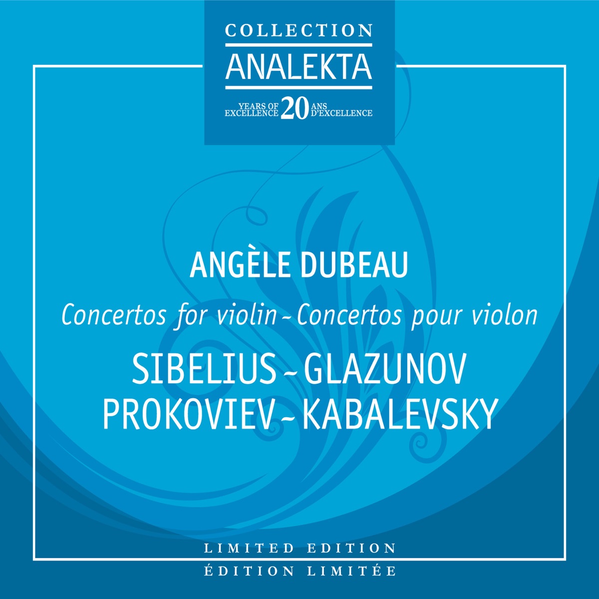 Concertos for Violin: Sibelius, Glazounov, Prokofiev, Kabalevsky, Tchaikovsky by Bulgarian Radio Symphonie, Kiev Symphony Orchestra, Ivan Marinov, Igor Blazhkov & Angèle Dubeau album cover