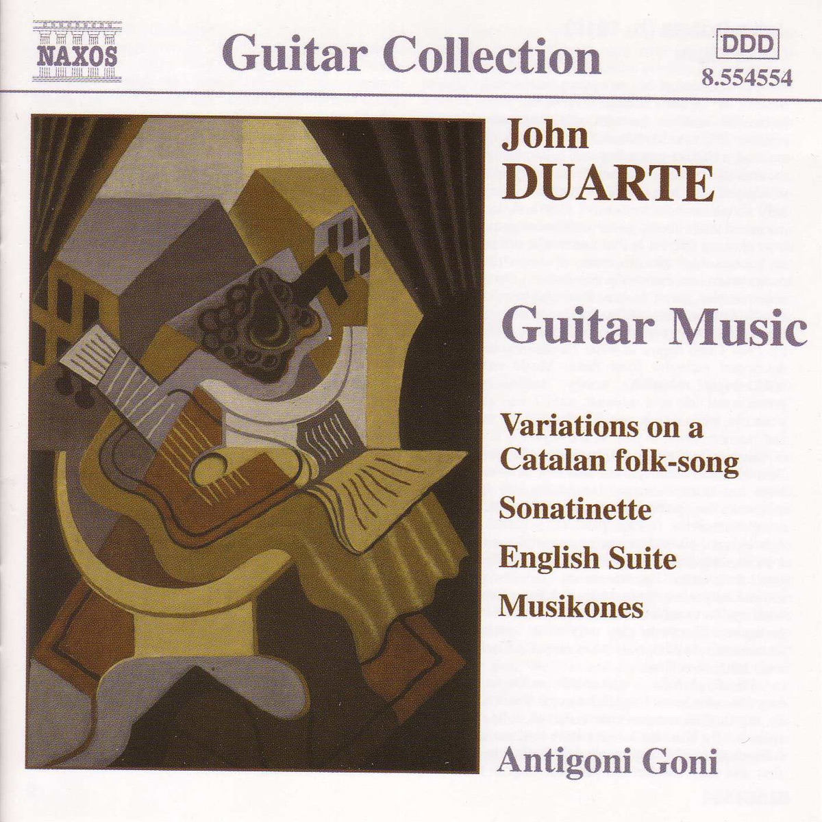 Duarte: Guitar Music - Variations on a Catalan Folk-Song, Sonatinette, English Suite, Musikones by Antigoni Goni album cover