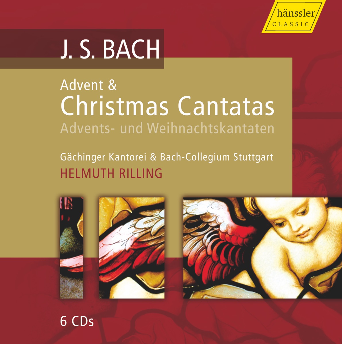 Bach, J.S.: Cantatas (Advent, Christmas) - Bwv 36, 40, 57, 61, 62, 63, 64, 65, 91, 110, 121, 122, 123, 132, 133, 151, 191 by Inga Nielsen, Helen Watts, Philippe Huttenlocher, Aldo Baldin, Gächinger Kantorei Stuttgart, Helmuth Rilling, Stuttgart Bach Collegium, Peter Schreier, Arleen Auger, Gabriele Schreckenbach, Walter Heldwein, Wolfgang Schone, Adalbert Kraus, Helen Donath, Kurt Equiluz, Julia Hamari, Hildegard Laurich, Frankfurt Kantorei, Württemberg Chamber Orchestra Heilbronn, Kathrin Graf, Helrun Gardow, Nobuko Gamo-Yamamoto, Verena Gohl, Siegmund Nimsgern, Stuttgart Figuralchor der Gedachtniskirche, Doris Soffel, Ann Murray, Hanns-Friedrich Kunz & Niklaus Tüller album cover