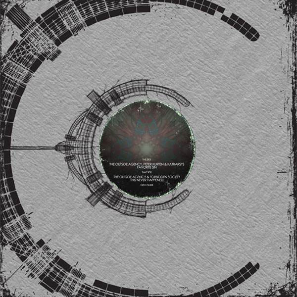 Favorite Sin / This Never Happened - Single by The Outside Agency, Peter Kurten, Katharsys & Forbidden Society album cover
