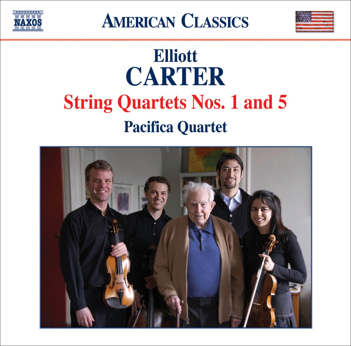 Carter: String Quartets Nos. 1 and 5 by Pacifica Quartet album cover