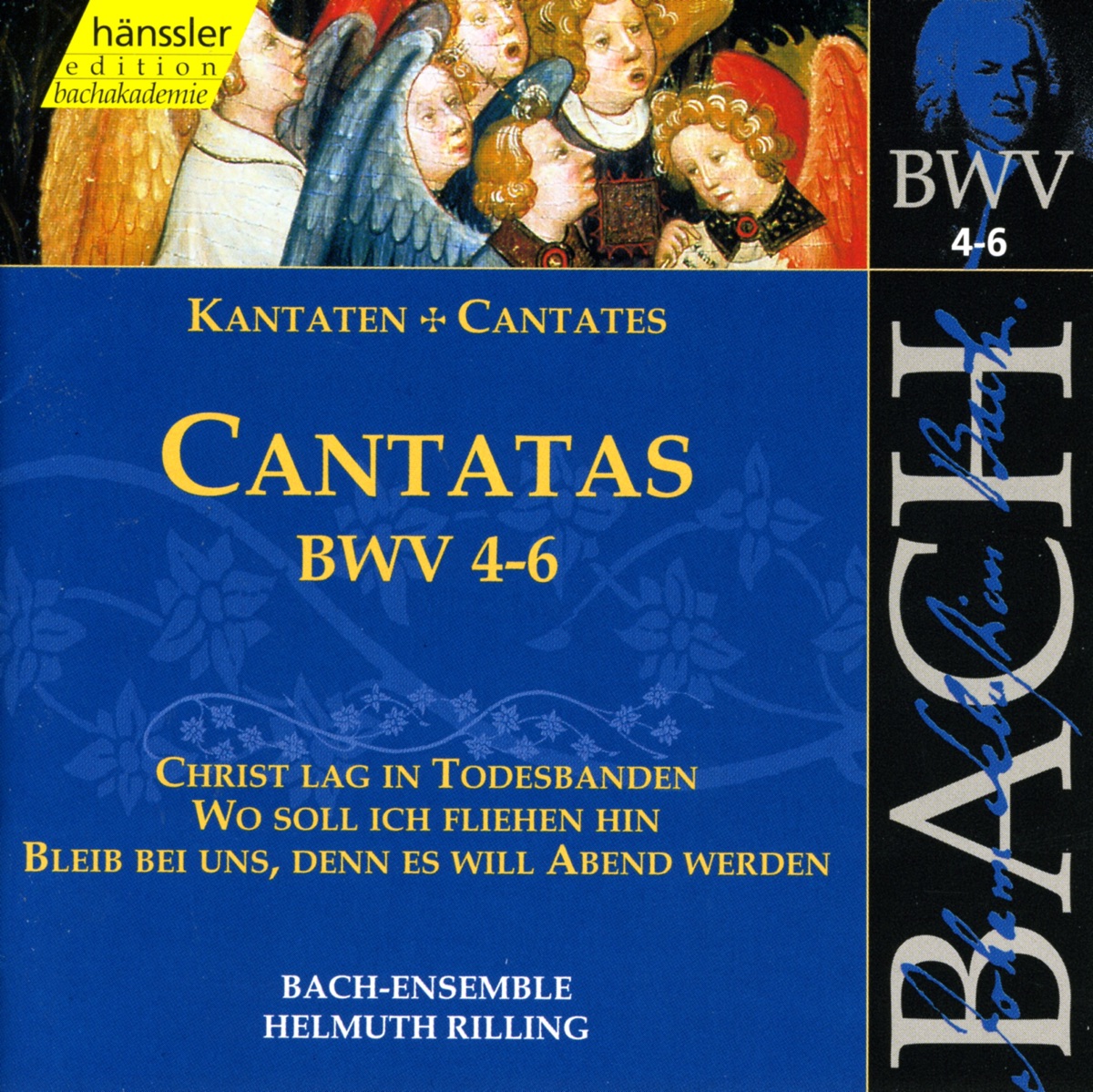 Bach, J.S.: Cantatas, Bwv 4-6 by Peter Schreier, Wolfgang Schone, Carolyn Watkinson, Edith Wiens, Gächinger Kantorei Stuttgart, Helmuth Rilling, Stuttgart Bach Collegium, Arleen Auger, Aldo Baldin, Adalbert Kraus & Walter Heldwein album cover