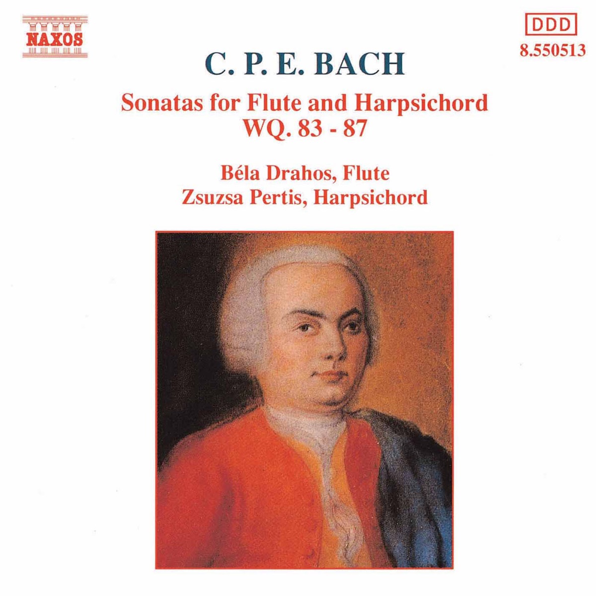 C.P.E. Bach: Sonatas for Flute and Harpsichord, Wq. 83-87 by Zsuzsa Pertis & Béla Drahos album cover
