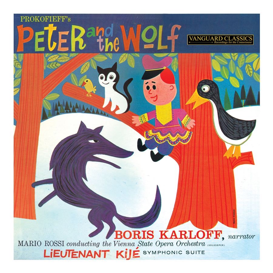 Prokofiev: Peter and the Wolf, Lieutenant Kijé Symphonic Suite by Boris Karloff, Mario Rossi & Wiener Opernorchester album cover