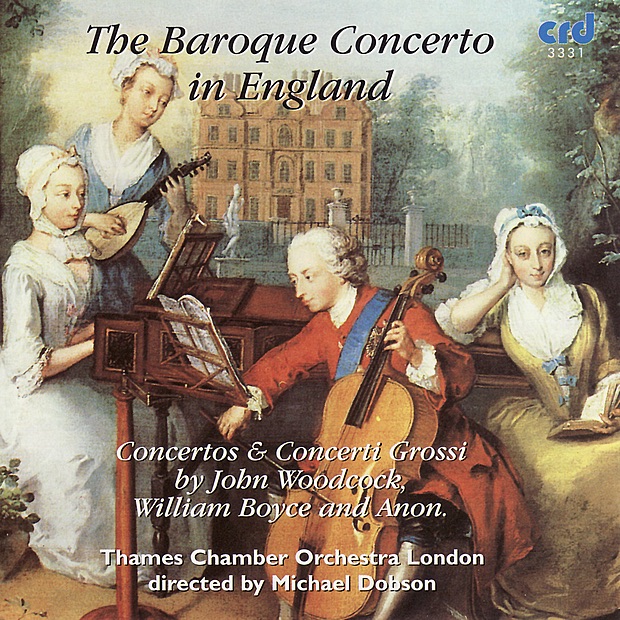 The Baroque Concerto in England by James Brown, Michael Dobson, Neil Black, Thames Chamber Orchestra London & William Bennett album cover
