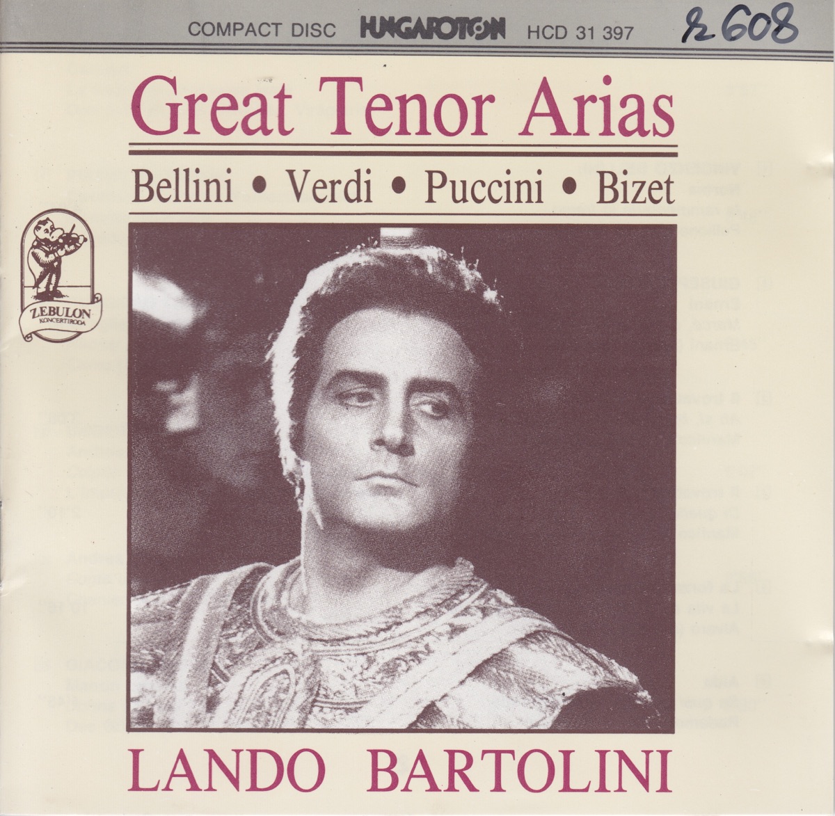 Great Tenor Arias by Budapest Philharmonic Orchestra, Tamás Pál & Lando Bartolini album cover