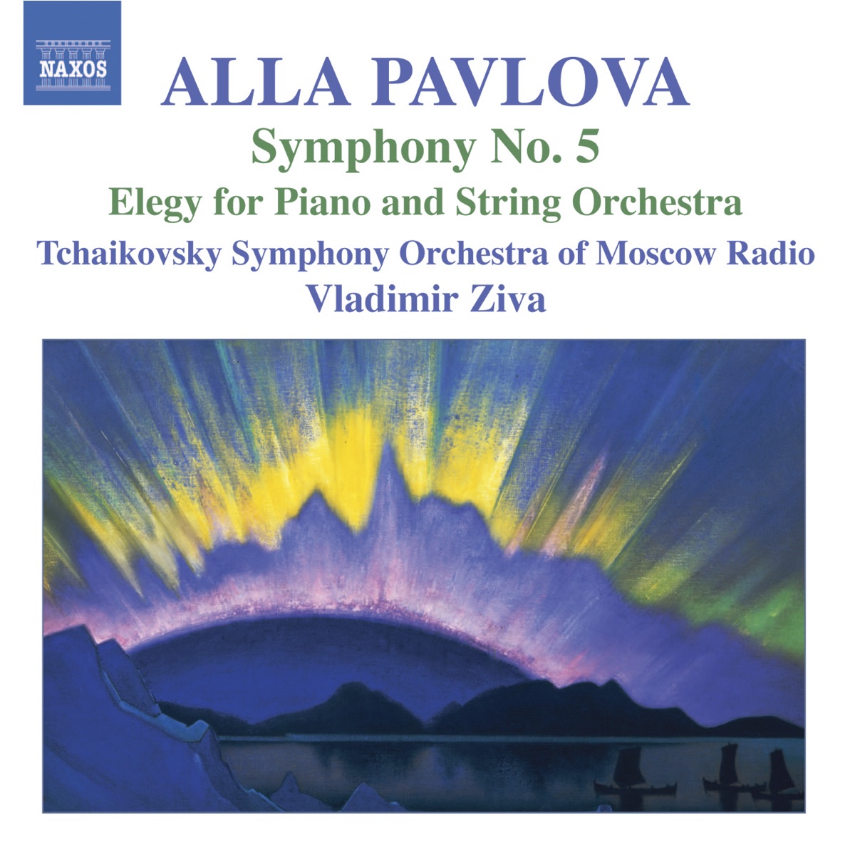 Pavlova: Symphony No. 5 - Elegy by Tchaikovsky Symphony Orchestra, Vladimir Ziva, Mikhail Shestakov & Andrei Korobeinikov album cover