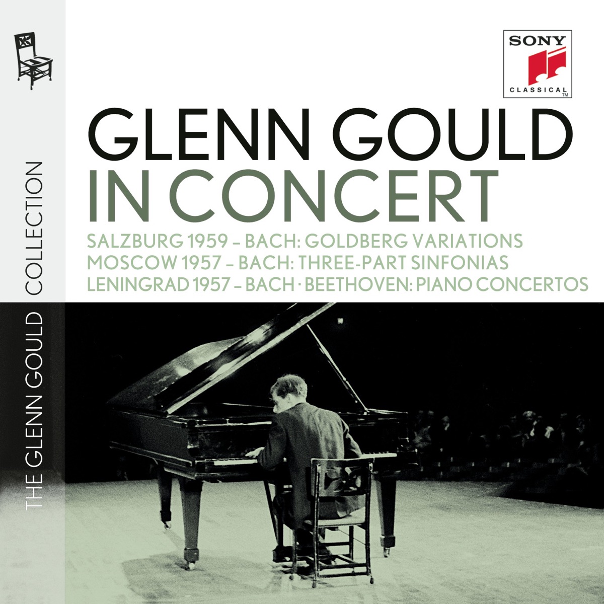 Bach: Goldberg Variations, BWV 988, 3-Part Inventions, Piano Concerto No. 1 - Beethoven: Piano Concerto No. 2 by Glenn Gould, Leningrad Philharmonic Symphony Orchestra & Ladislav Slová album cover