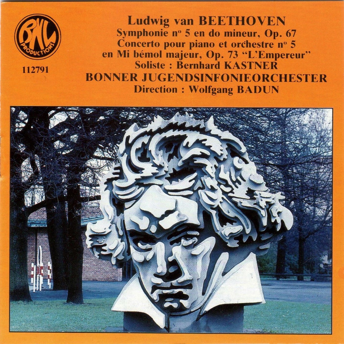 Beethoven: Symphonie et concerto pour piano No. 5 by Bonner Jugendsinfonieorchester, Wolfgang Badun & Bernhard Kastner album cover