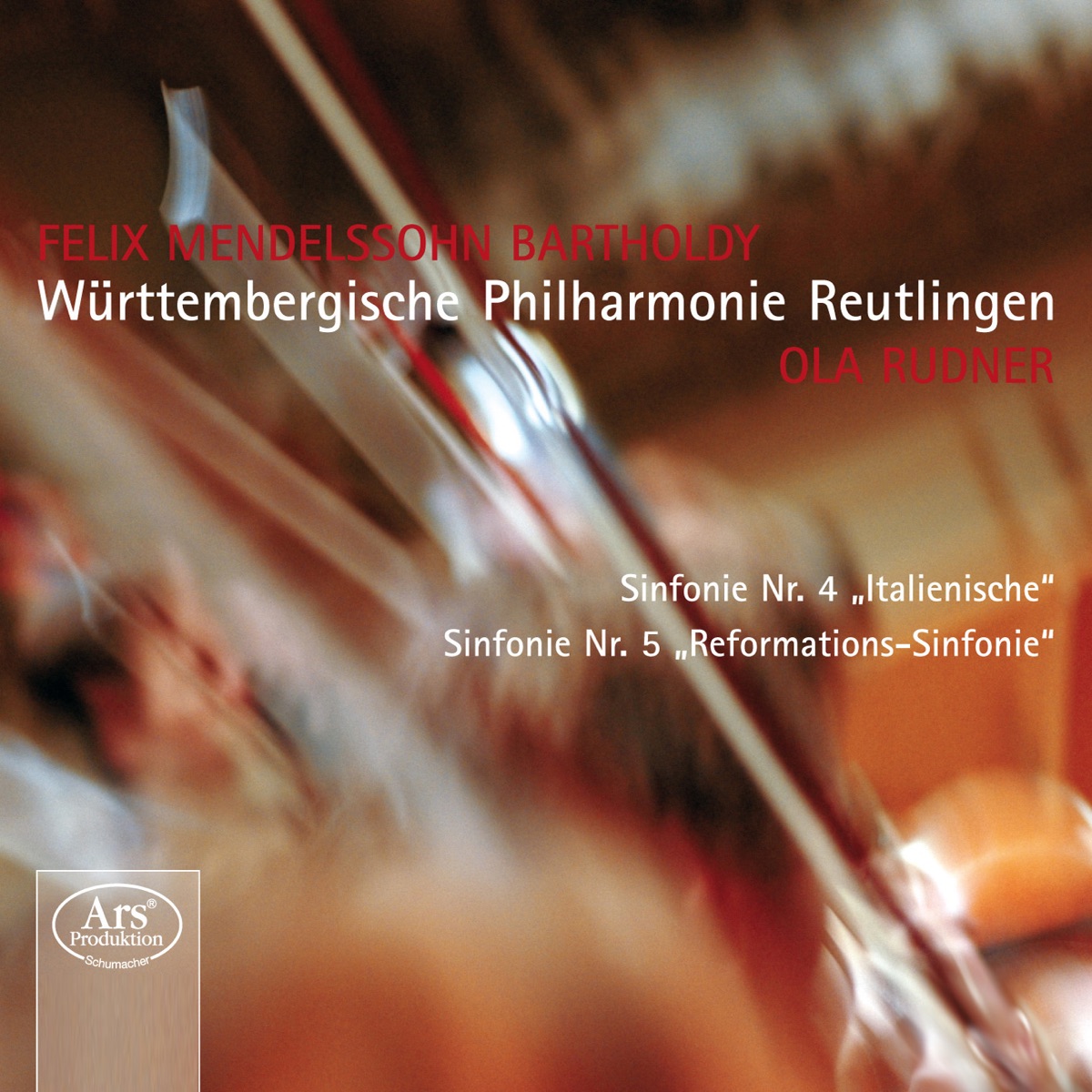 Mendelssohn: Symphonies Nos. 4 & 5 by Württembergische Philharmonie Reutlingen & Ola Rudner album cover
