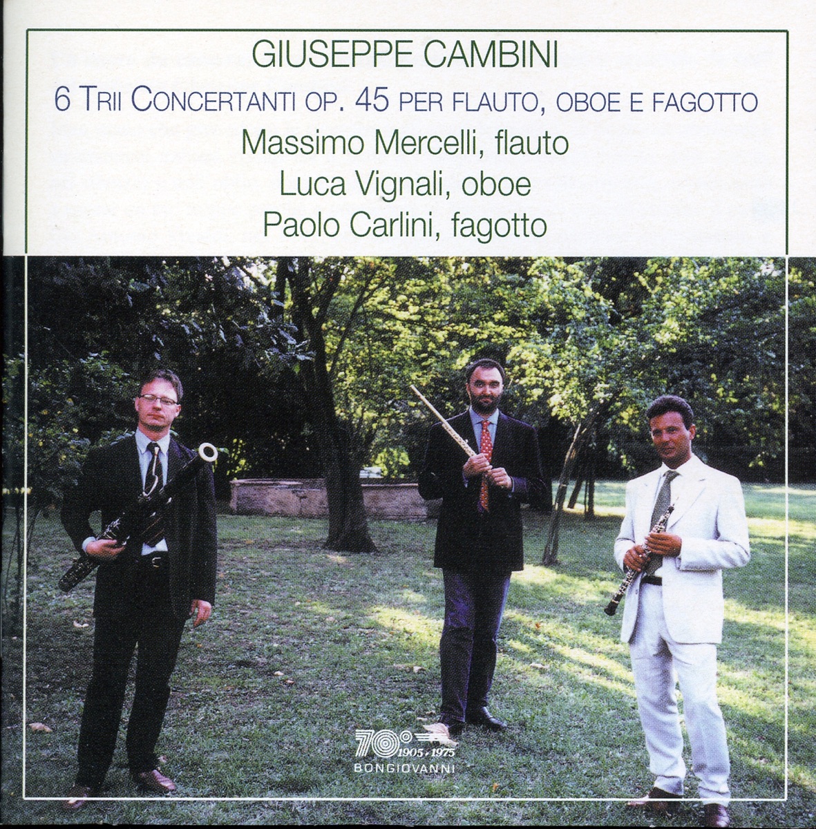 Cambini: 6 Trii Concertanti, Op. 45 per flauto, oboe e fagotto by Massimo Mercelli, Luca Vignali & Paolo Carlini album cover