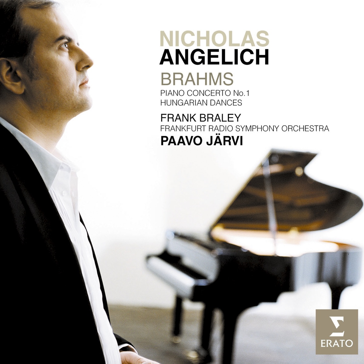 Brahms: Piano Concerto No.1 & Hungarian Dances by Paavo Järvi, Frankfurt Sinfonie Orchestra & Nicholas Angelich album cover
