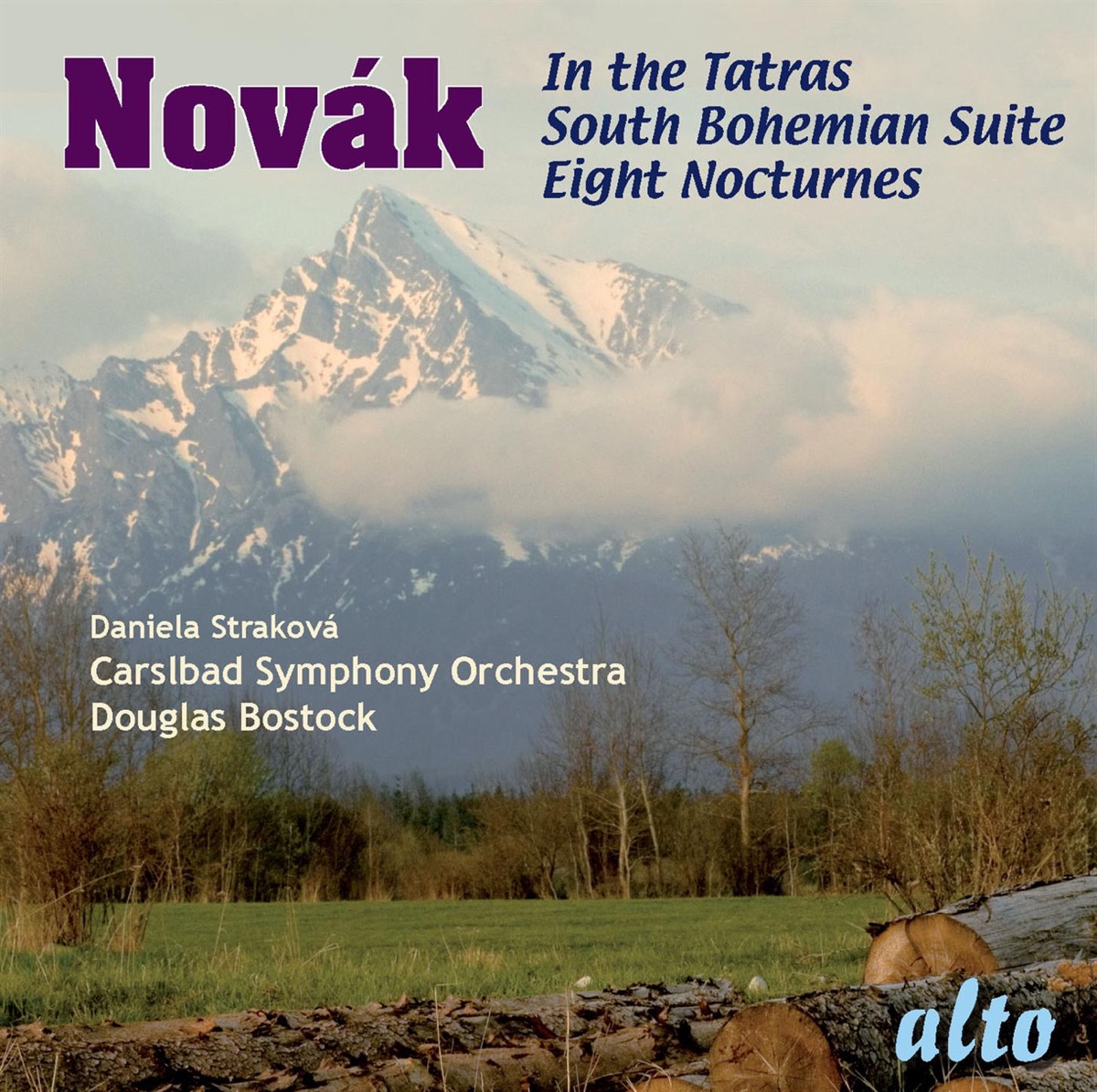 Novak: Eight Nocturnes, South Bohemian Suite, In the Tatras by Daniela Strakova, Carlsbad Symphony Orchestra & Douglas Bostock album cover