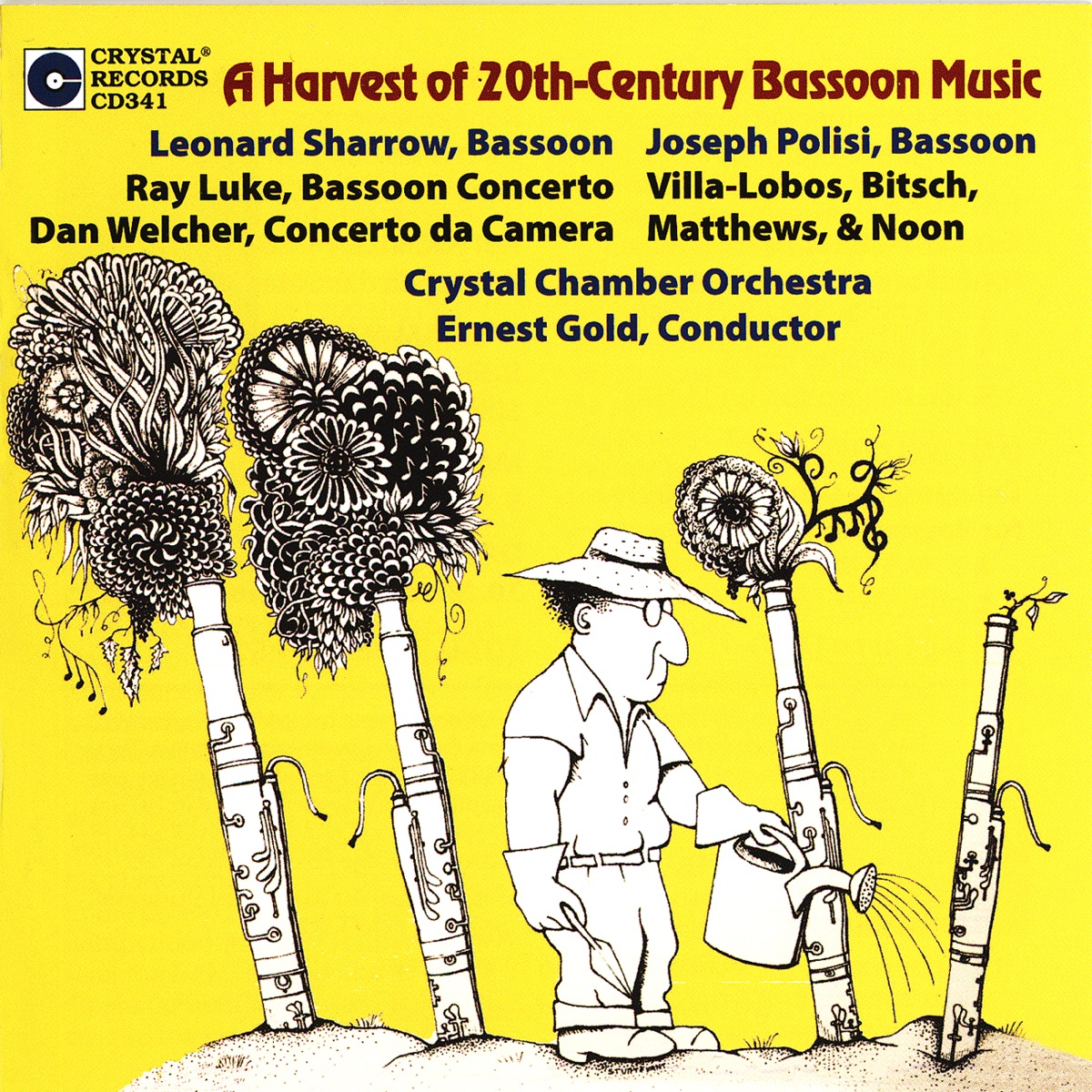A Harvest of 20th-Century Bassoon Music by Leonard Sharrow, Joseph Polisi, Crystal Chamber Orchestra, Ernest Gold, Ronald Roseman, John Snow & Thomas Schmidt album cover
