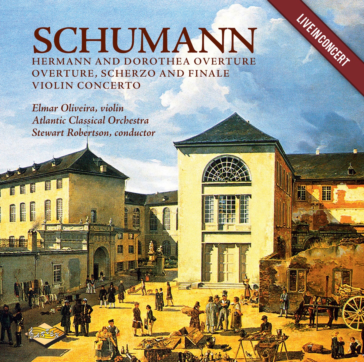 Schumann: Hermann and Dorothea Overture - Overture, Scherzo and Finale - Violin Concerto by Elmar Oliveira, Atlantic Classical Orchestra & Stewart Robertson album cover