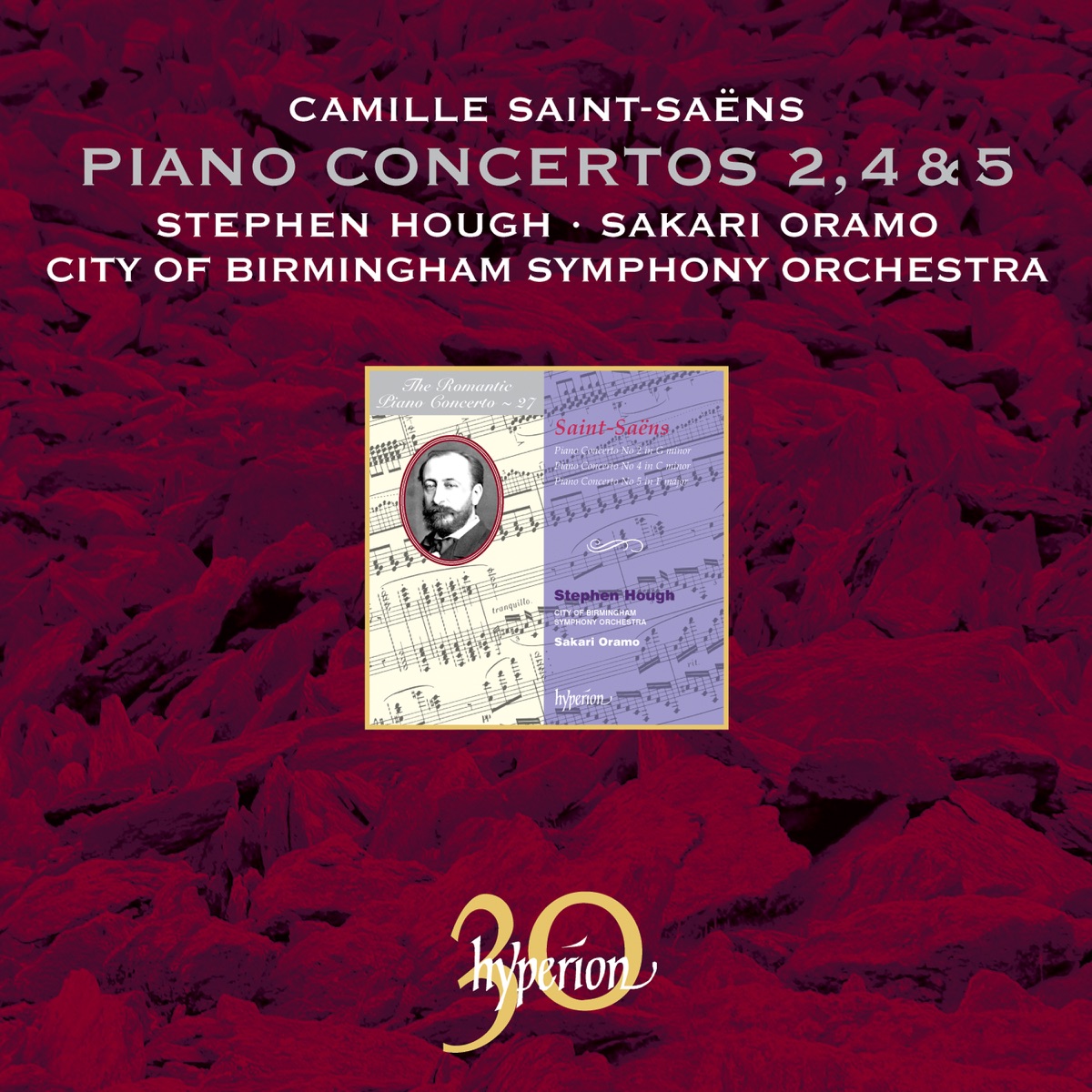 Saint-Saëns: Piano Concertos Nos. 2, 4 & 5 by Stephen Hough, City of Birmingham Symphony Orchestra & Sakari Oramo album cover