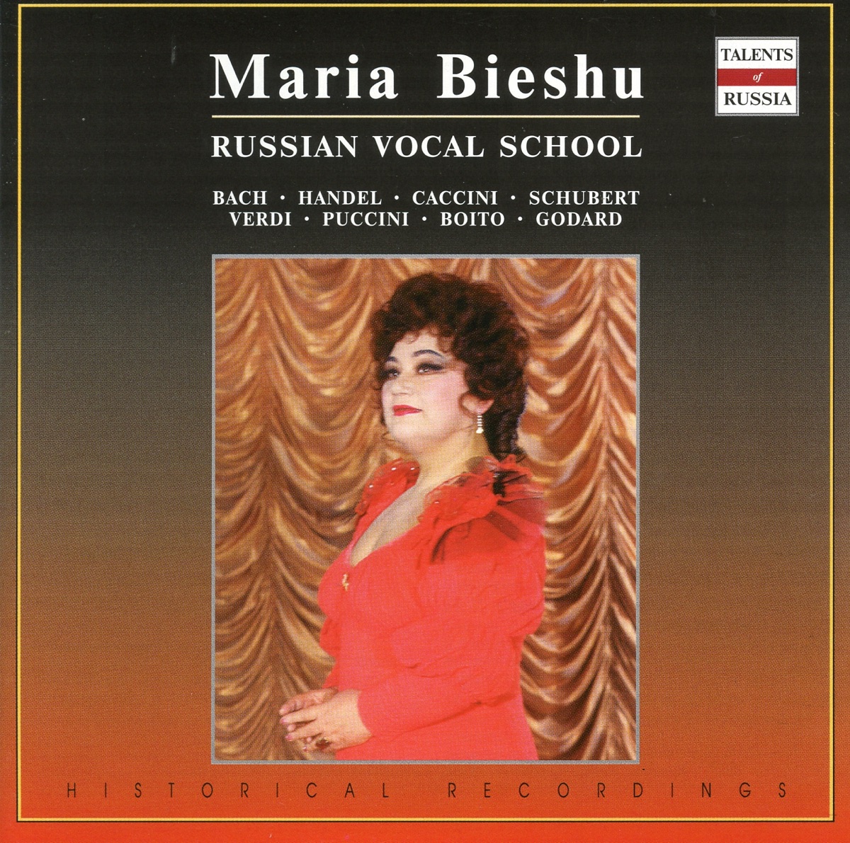 Russian Vocal School - Maria Bieshu by Studio Orchestra, Maria Bieshu, Studio lute player, Studio organist, Studio Pianist, USSR State Academic Grand Theatre Orchestra, Boris Khaikin, Yuri Simonov, USSR State Small Theatre Orchestra, Mark Ermler, All-Union Radio and Television Variety Symphony Orchestra & Alexander Petukhov album cover