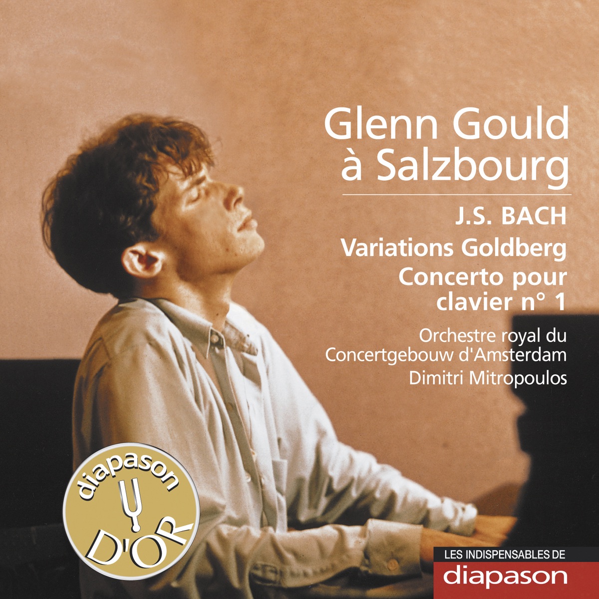 Bach: Variations Goldberg & Concerto pour clavier No. 1 (Les indispensables de Diapason) by Glenn Gould, Royal Concertgebouw Orchestra & Dimitri Mitropoulos album cover