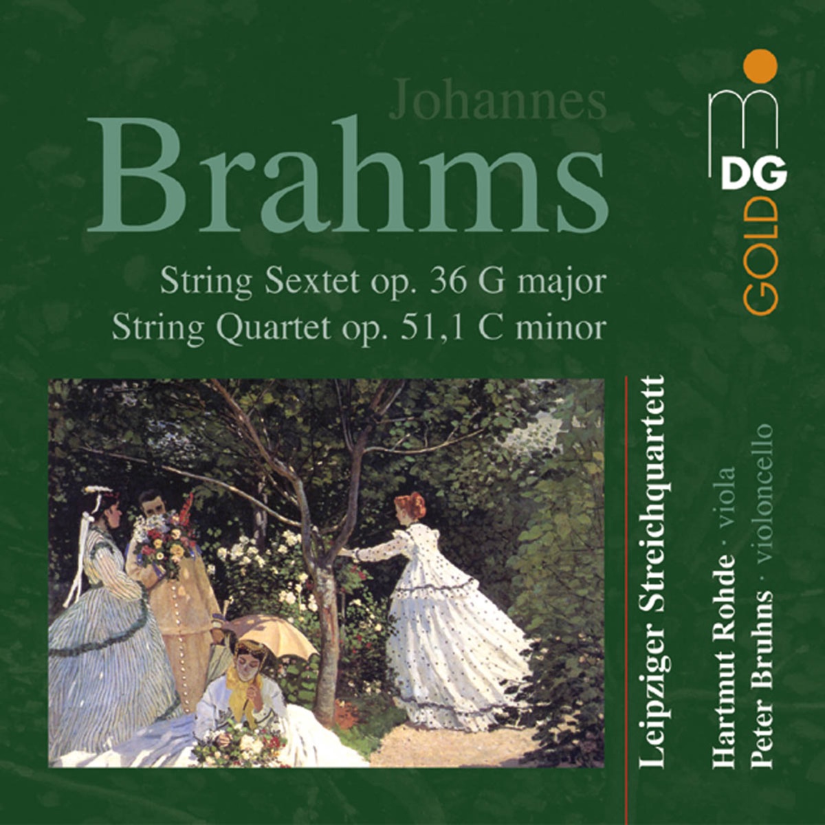 Brahms: String Sextet, Op. 36 in G Major & Op. 51,1 in C Minor by Leipziger Streichquartett, Hartmut Rohde & Peter Bruns album cover