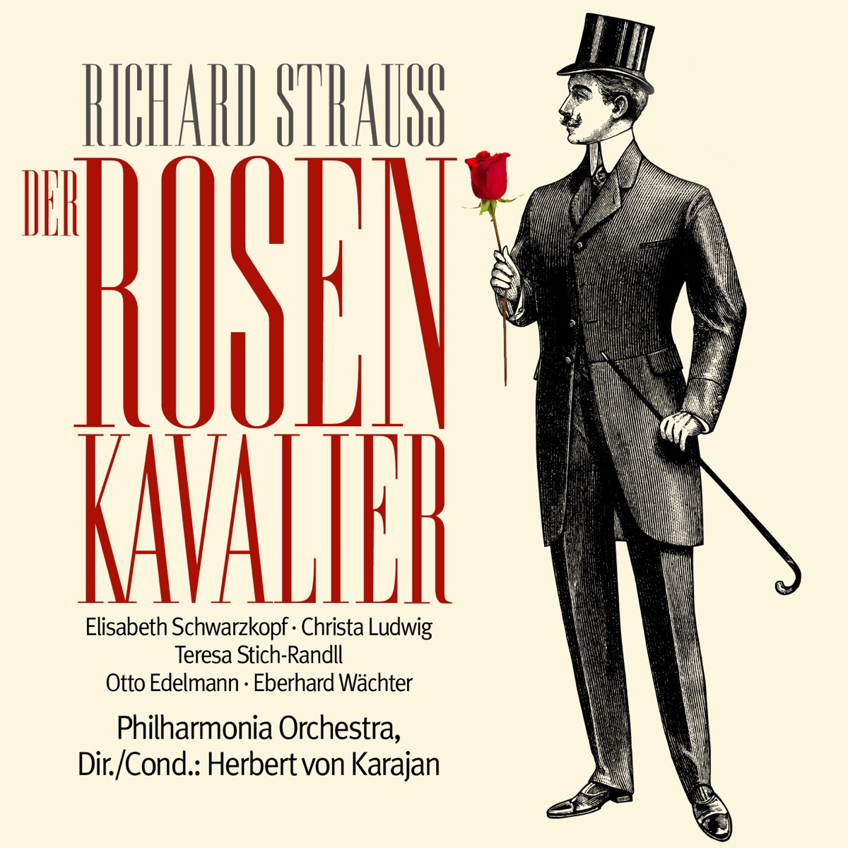 Strauss: Der Rosenkavalier (Oper in 3 Akten) by Elisabeth Schwarzkopf, Otto Edelmann, Christa Ludwig, Eberhard Wächter, Teresa Stich-Randall, Ljuba Welitsch, Paul Kuen, Kerstin Meyer, Nicolai Gedda, Franz Bierbach, Erich Majkut, Gerhard Unger, Harald Pröglhöf, Karl Friedrich, Anny Felbermayer, Philharmonia Chorus, Philharmonia Orchestra & Children's Chorus from Loughton High School for Girls and Bancroft's School album cover