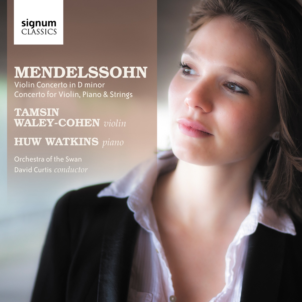Mendelssohn: Violin Concerto in D Minor & Concerto for Violin, Piano & String Orchestra in D Minor by Tamsin Waley-Cohen, Huw Watkins, Orchestra of the Swan & David Curtis album cover