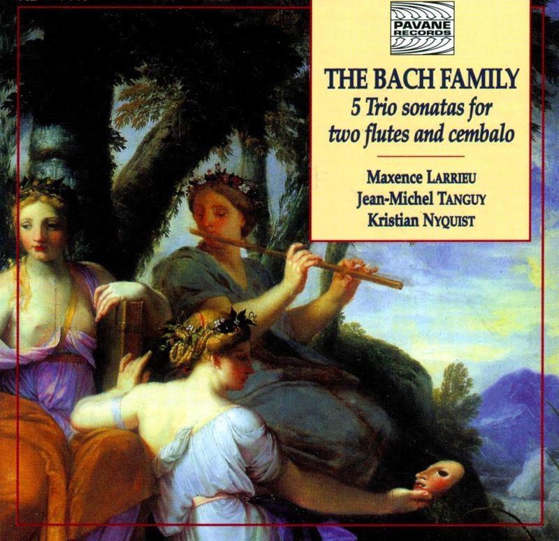 The Bach Family: 5 Trio Sonatas for Two Flutes and Cembalo by Kristian Nyquist, Jean-Michel Tanguy & Maxence Larrieu album cover