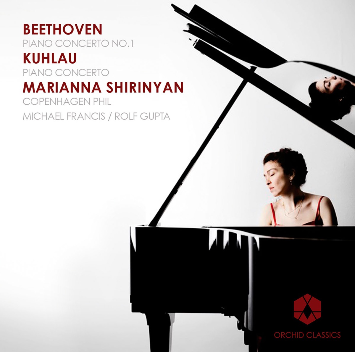 Beethoven: Piano Concerto No. 1 - Kuhlau: Piano Concerto by Marianna Shirinyan, Michael Francis, Copenhagen Philharmonic Orchestra & Rolf Gupta album cover