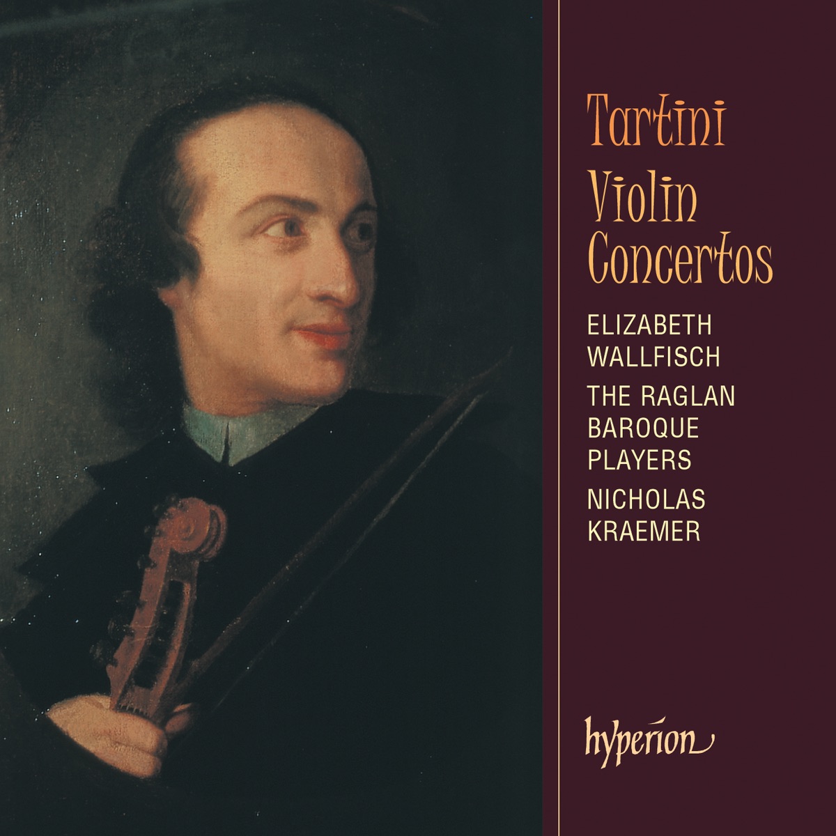 Tartini: Violin Concertos by Elizabeth Wallfisch, The Raglan Baroque Players & Nicholas Kraemer album cover
