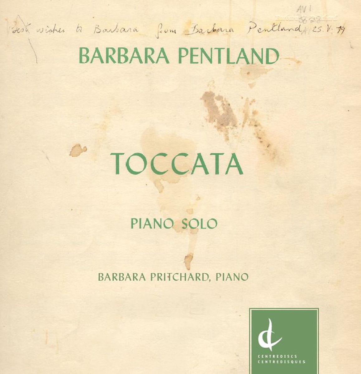Toccata by Barbara Pentland album cover