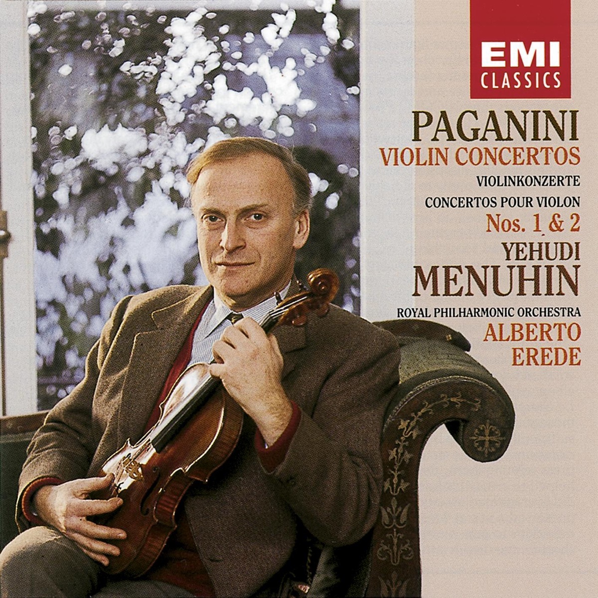 Paganini: Violin Concerto Nos. 1 & 2 by Alberto Erede, Royal Philharmonic Orchestra & Yehudi Menuhin album cover