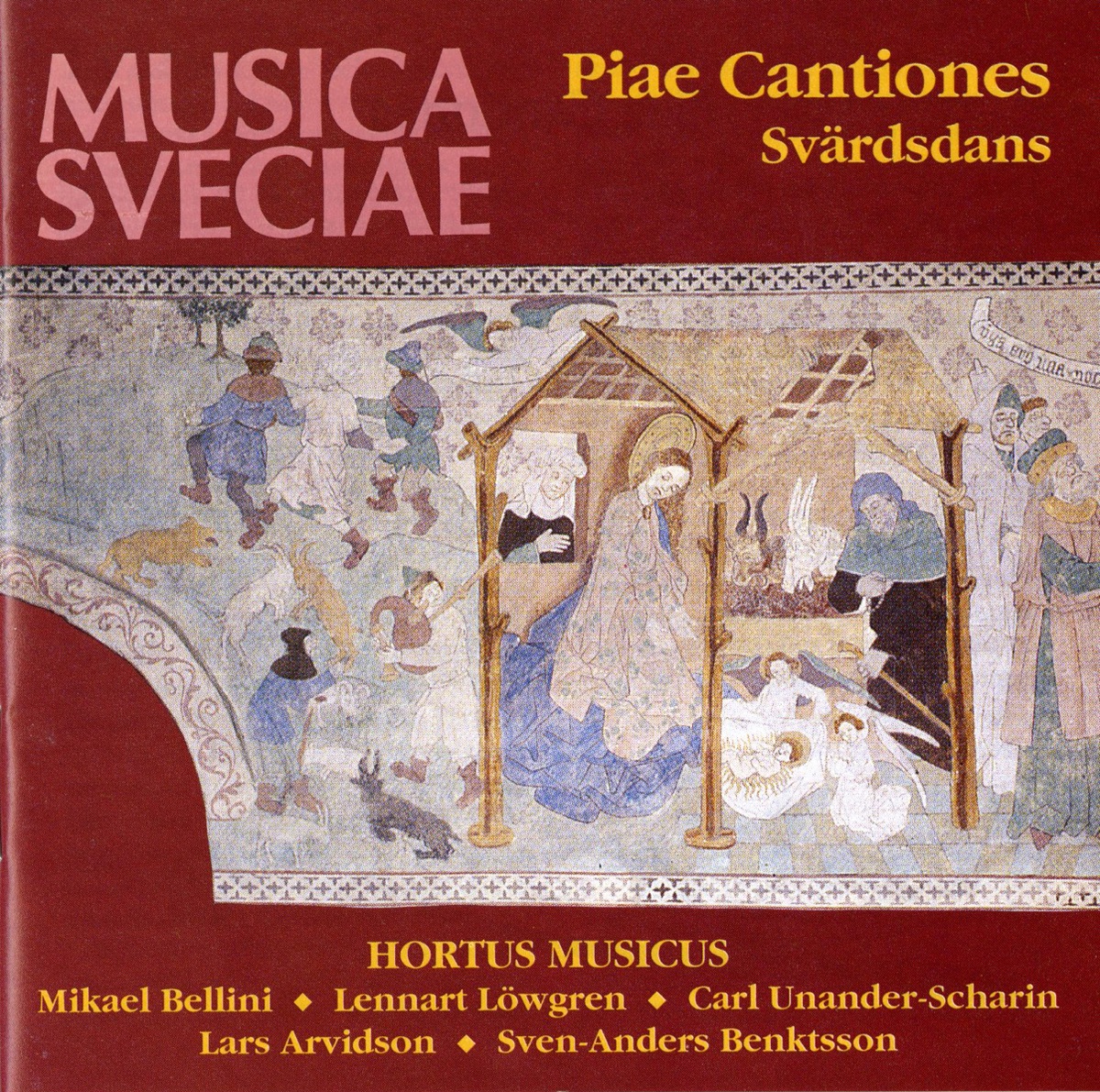 Piae Cantiones by Hortus Musicus, Lars Arvidson, Carl Unander-Scharin, Mikael Bellini, Andres Mustonen, Sven-Anders Benktsson, Conny Thimander, Mats-Peeter Horm, Thomas Larsson, Emil Frodlund & Lennart Lowgren album cover
