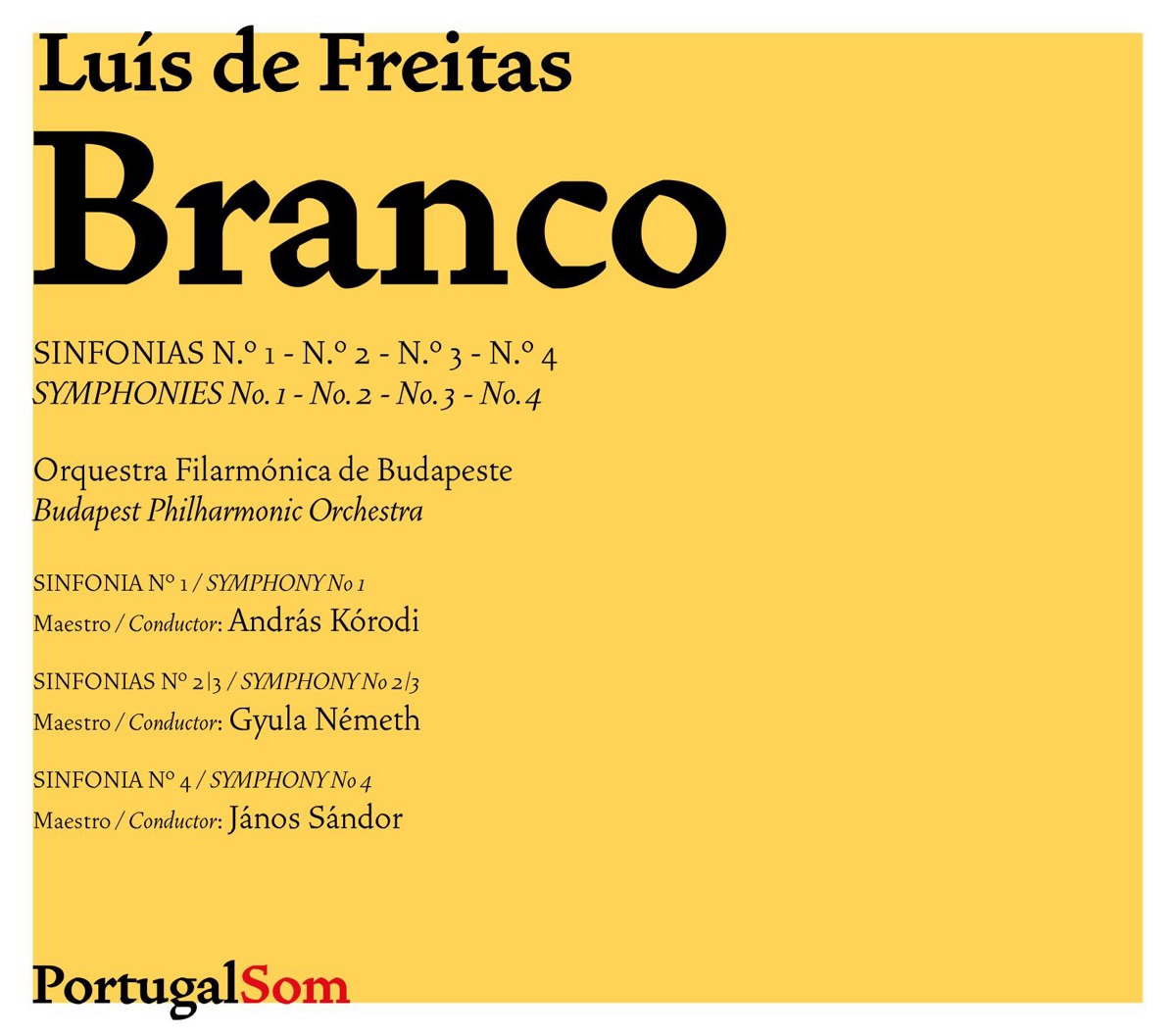 Luís de Freitas Branco: Sinfonias Nos. 1-4 by Budapest Philharmonic Orchestra, András Kórodi, Gyula NÉMETH & János Sándor album cover