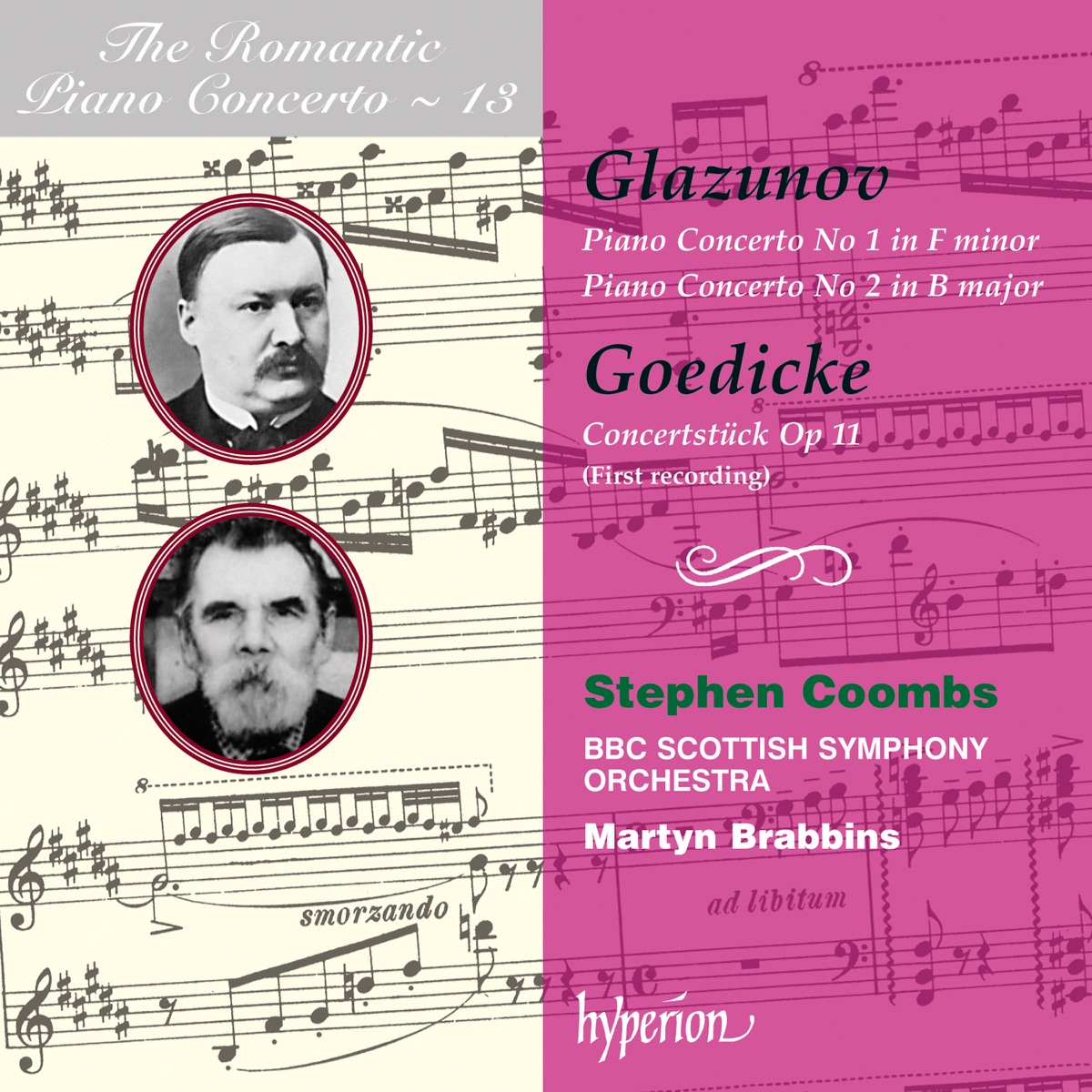 Glazunov & Goedicke: Piano Concertos by Stephen Coombs, BBC Scottish Symphony Orchestra & Martyn Brabbins album cover