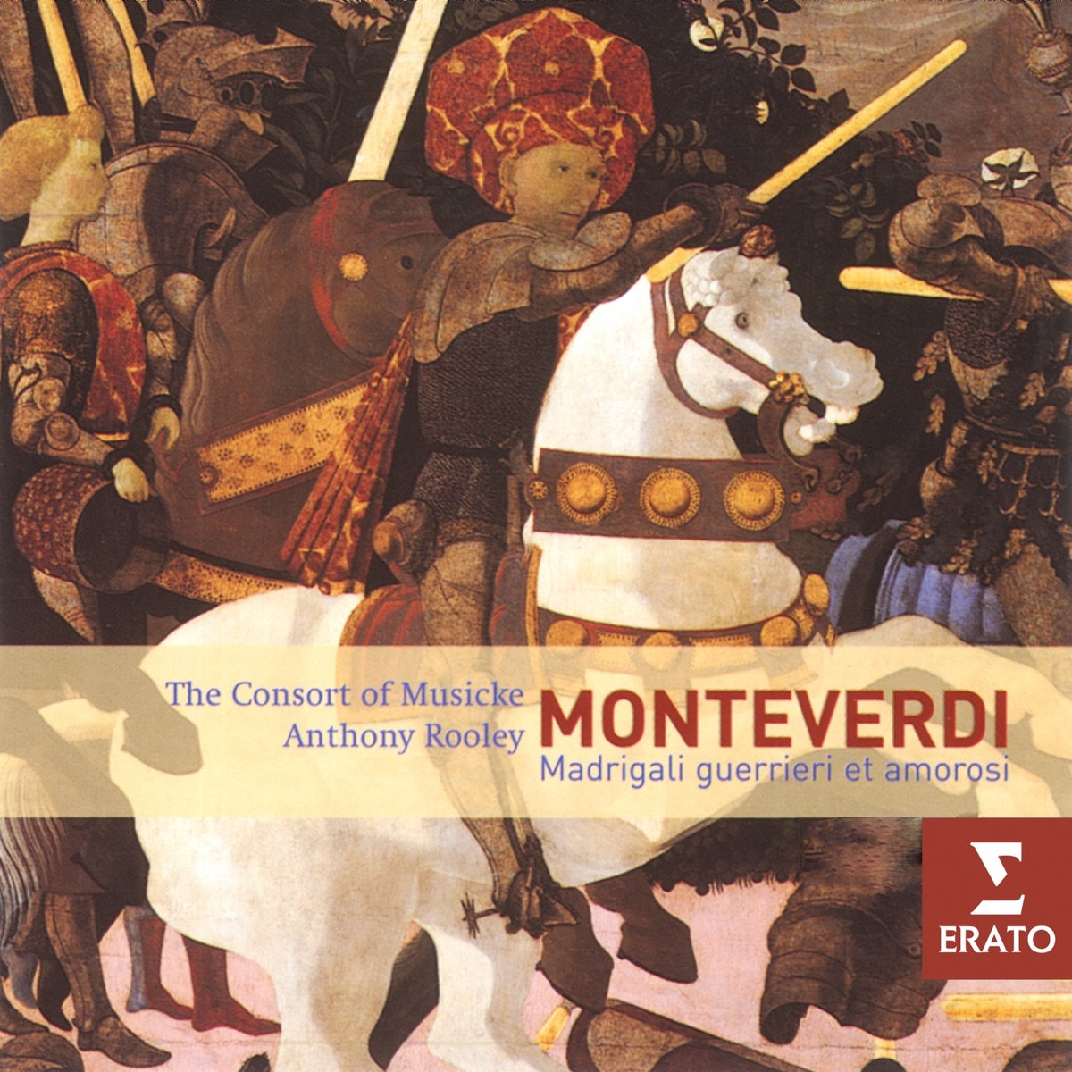 Monteverdi - L`ottavo libro de madrigali 1638 by Consort of Musicke, Paul Agnew, Richard Edgar-Wilson, Alan Ewing, Andrew King, Dame Emma Kirkby, Mary Nichols, Allan Parkes, Anthony Rooley, Kristine Szulik & Evelyn Tubb album cover