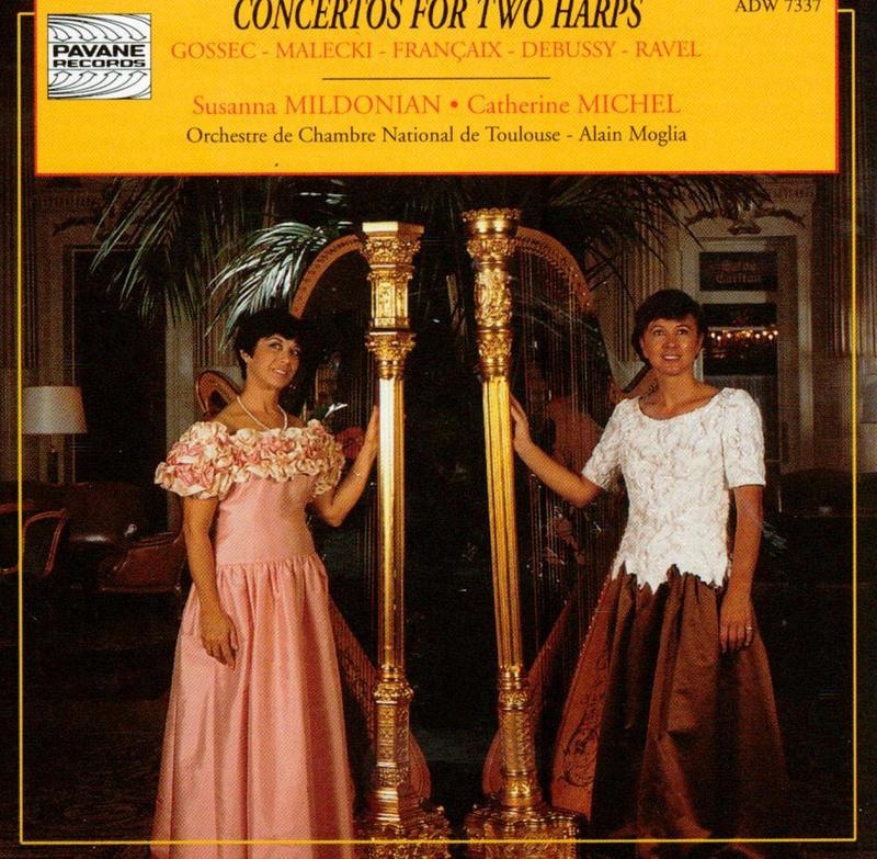 Concertos for Two Harps by Susanna Mildonian, Catherine Michel, Orchestre de Chambre National de Toulouse & Alain Moglia album cover